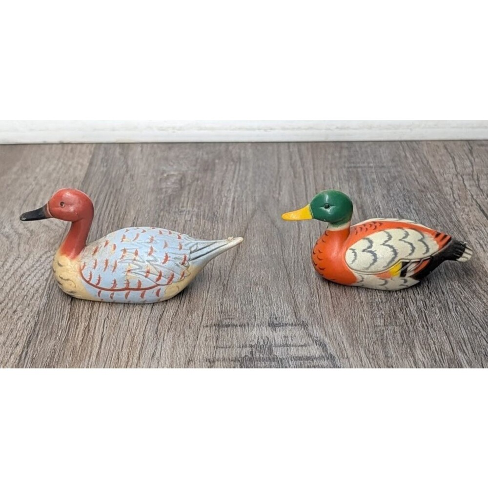 Lot of 2 Vintage Mallard Ducks Miniature Pencil Sharpeners Hong Kong